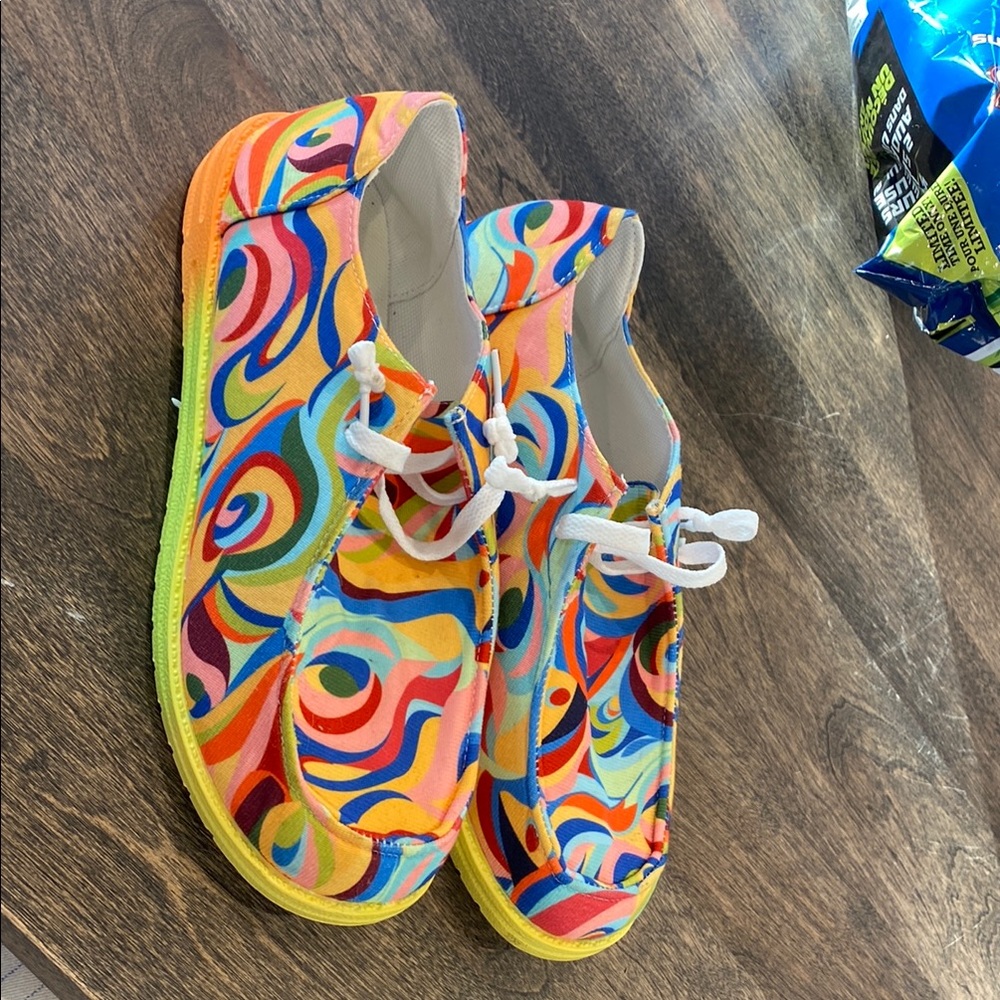 💕3/$40💕 NWOT Colorful Shoes with Yellow Soles